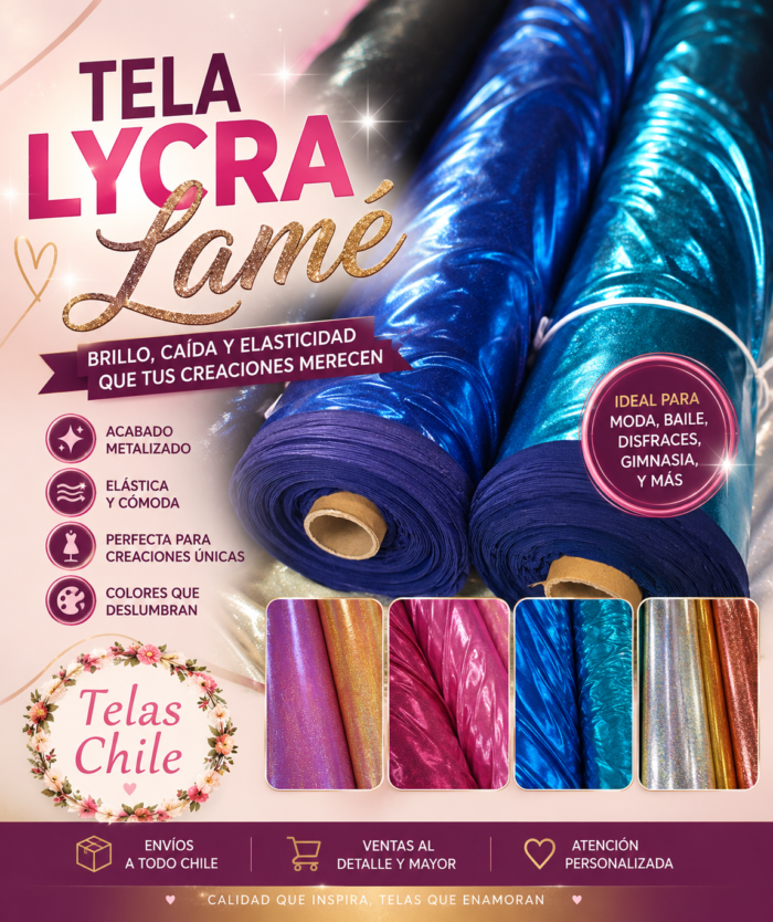 tela brillo lycra lamé telas chile