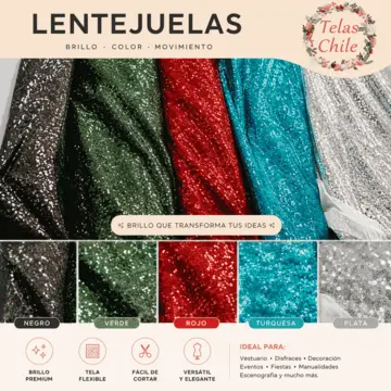 Tela lentejuelas premium telas chile